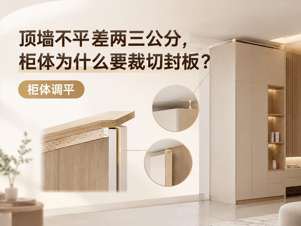顶墙不平差两三公分,柜体为什么要裁切封板?