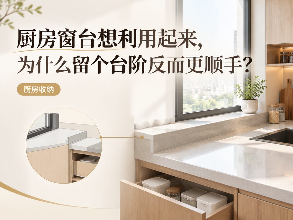 厨房窗台想利用起来,为什么留个台阶反而更顺手?
