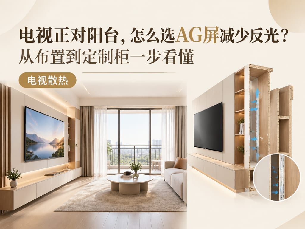 电视正对阳台,怎么选AG屏减少反光?从布置到定制柜一步看懂