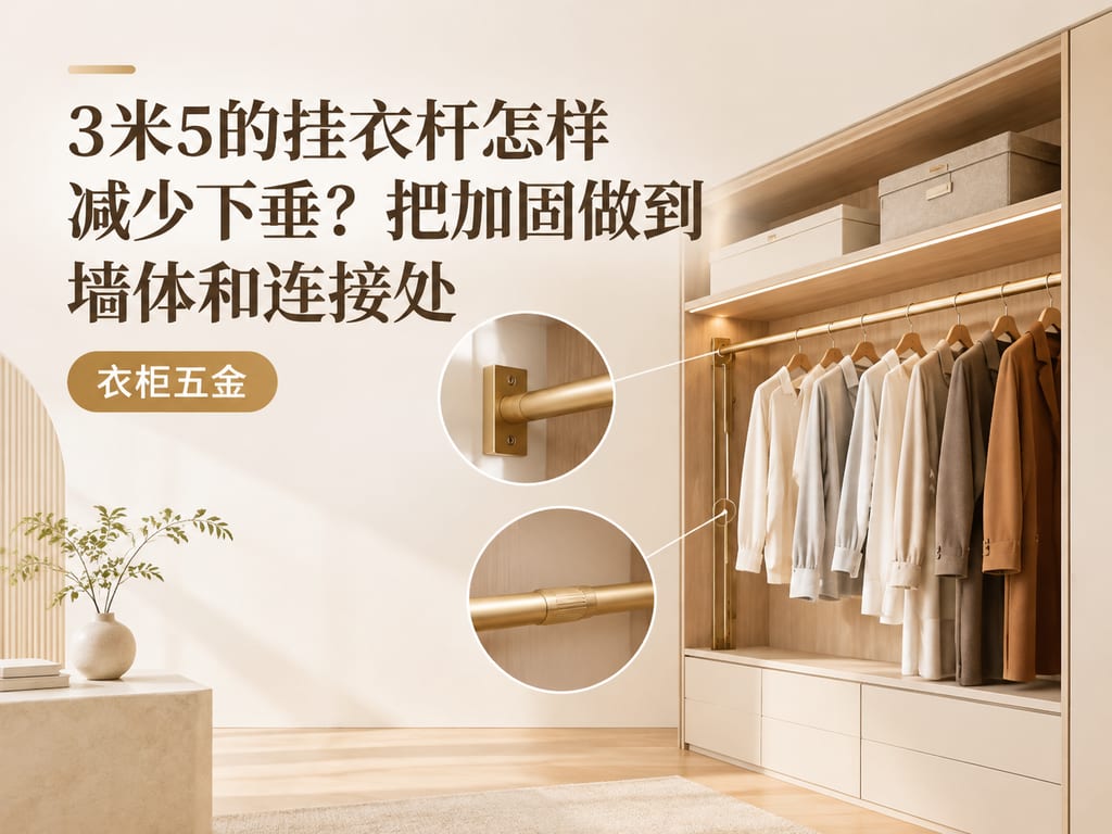 3米5的挂衣杆怎样减少下垂?把加固做到墙体和连接处