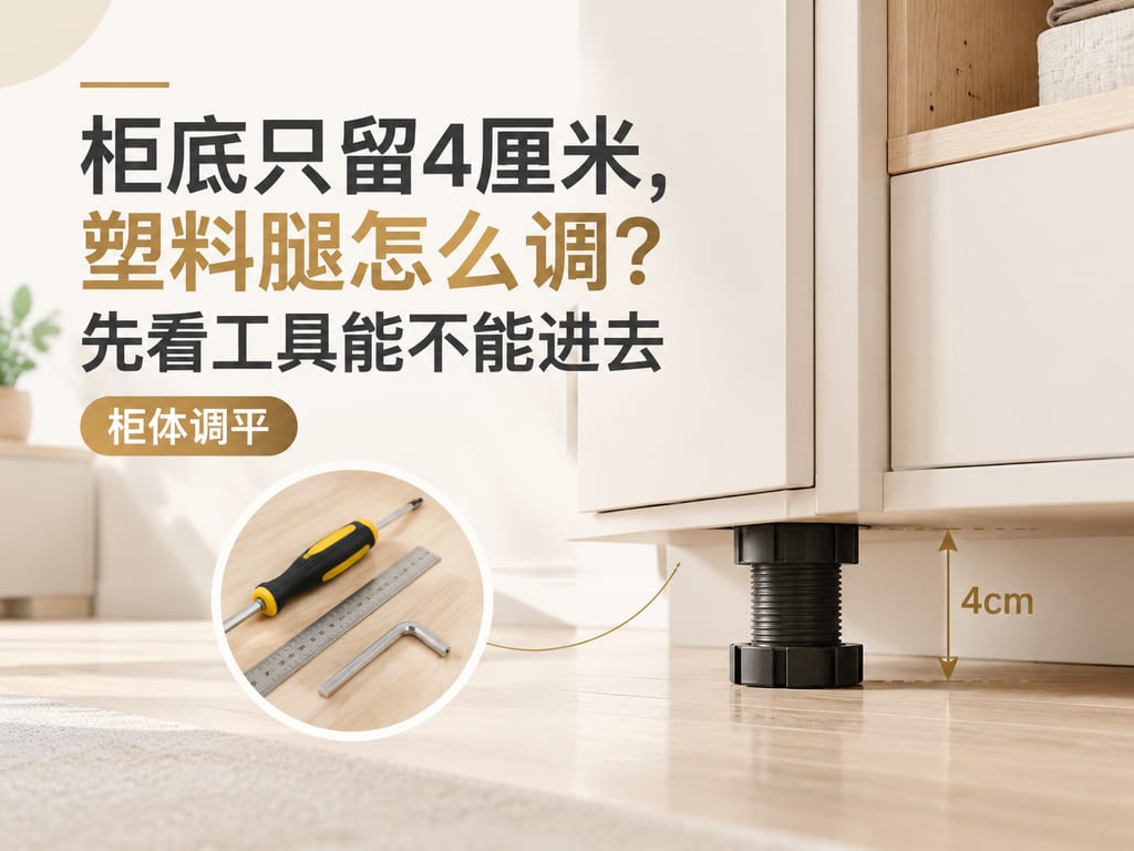 柜底只留4厘米,塑料腿怎么调?先看工具能不能进去