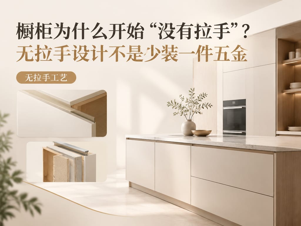 橱柜为什么开始“没有拉手”?无拉手设计不是少装一件五金
