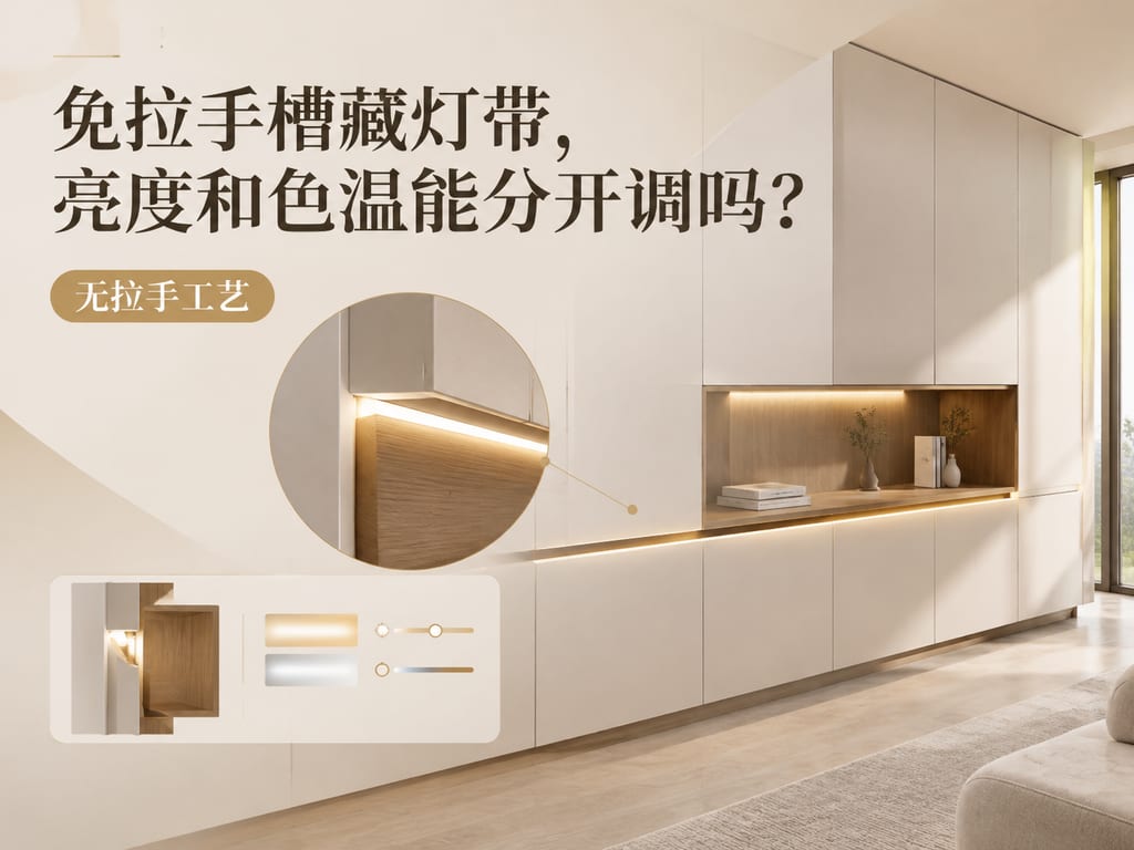 免拉手槽藏灯带,亮度和色温能分开调吗?