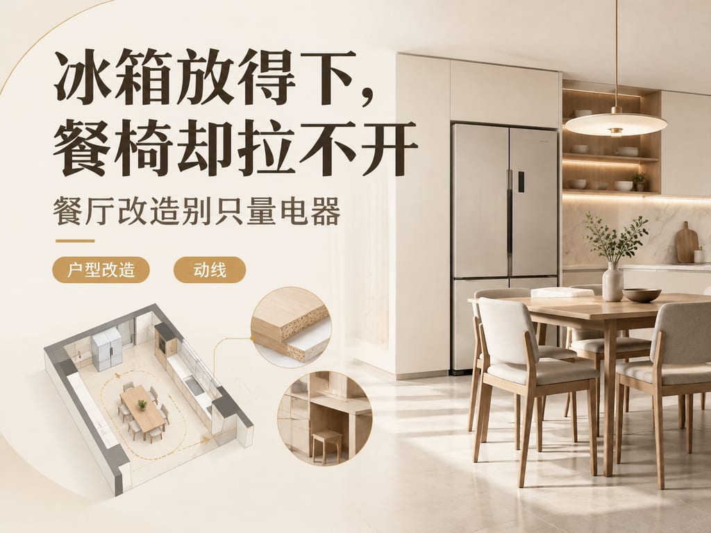 冰箱放得下,餐椅却拉不开:餐厅改造别只量电器