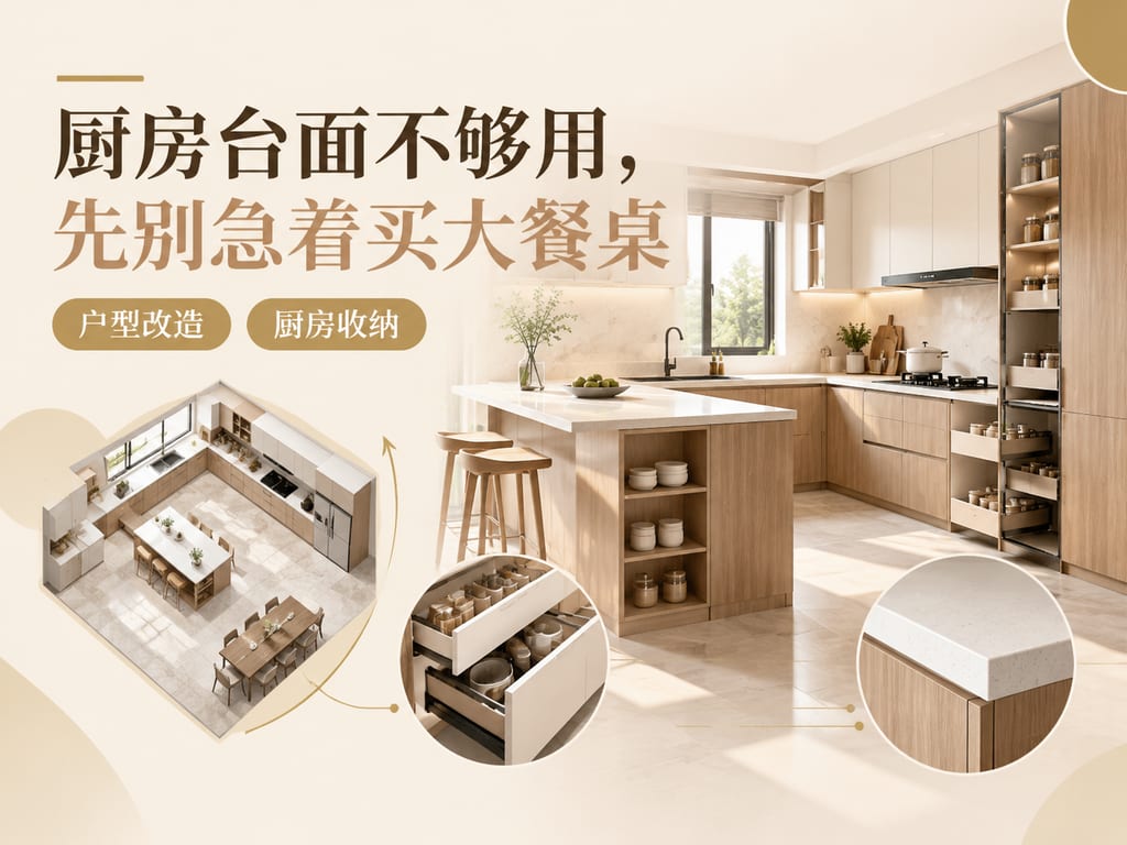 厨房台面不够用,先别急着买大餐桌