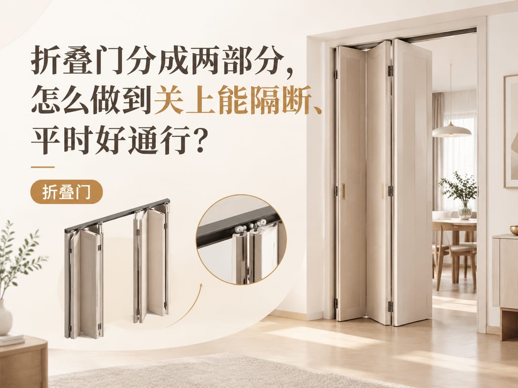 折叠门分成两部分,怎么做到关上能隔断、平时好通行?