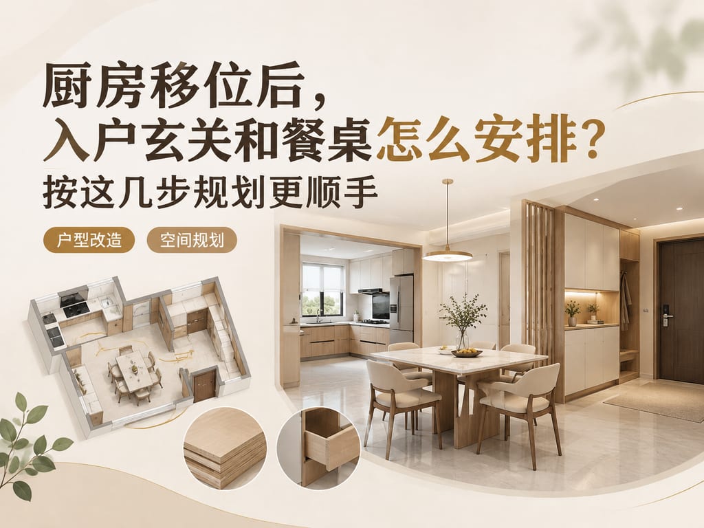 厨房移位后,入户玄关和餐桌怎么安排?按这几步规划更顺手