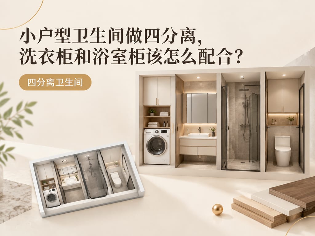 小户型卫生间做四分离,洗衣柜和浴室柜该怎么配合?