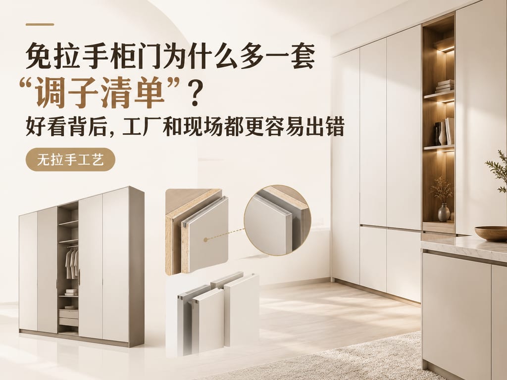 免拉手柜门为什么多一套“调子清单”?好看背后,工厂和现场都更容易出错