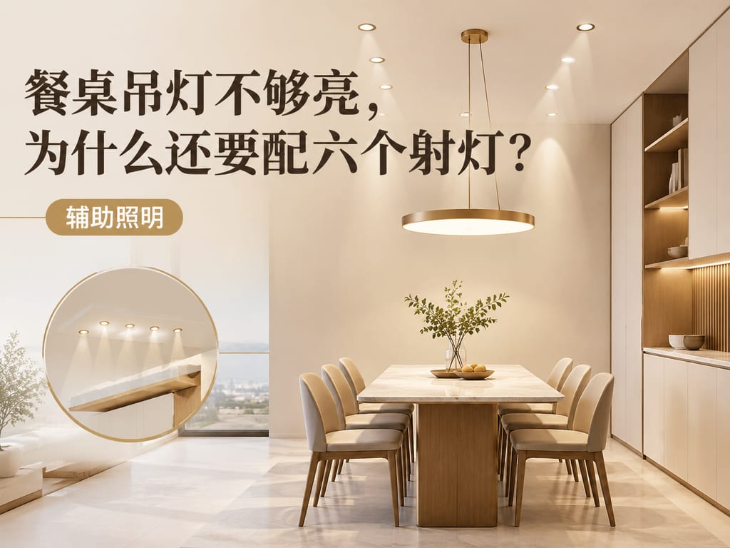 餐桌吊灯不够亮,为什么还要配六个射灯?