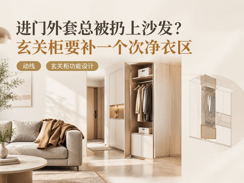 进门外套总被扔上沙发?玄关柜要补一个次净衣区