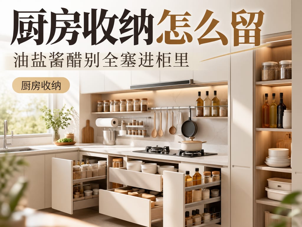 厨房收纳怎么留:油盐酱醋别全塞进柜里