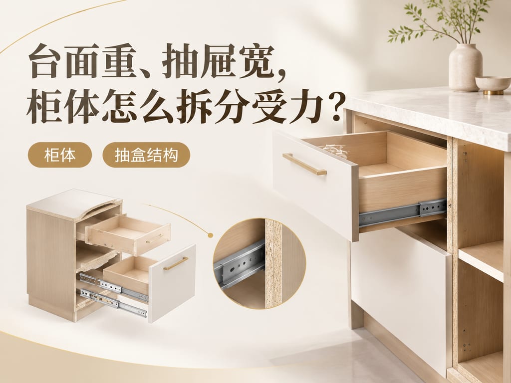 台面重、抽屉宽,柜体怎么拆分受力?