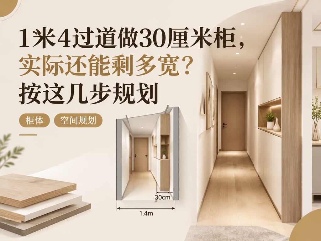1米4过道做30厘米柜,实际还能剩多宽?按这几步规划