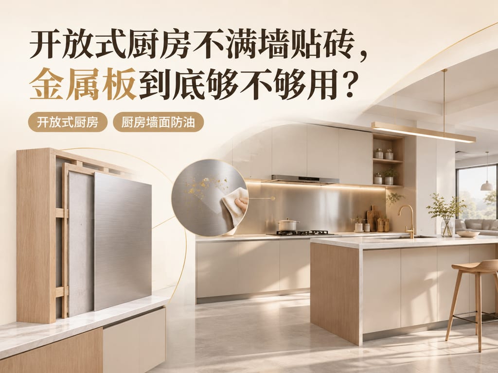 开放式厨房不满墙贴砖,金属板到底够不够用?