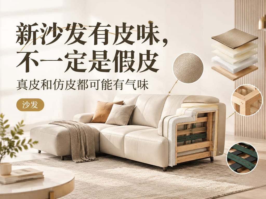 新沙发有皮味,不一定是假皮:真皮和仿皮都可能有气味